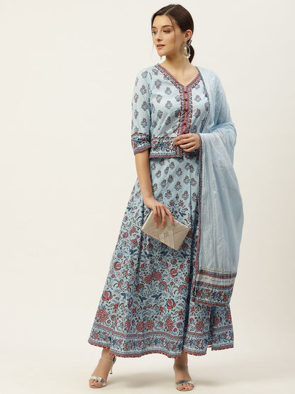 Women's Printed Lehenga Choli Dupatta Set