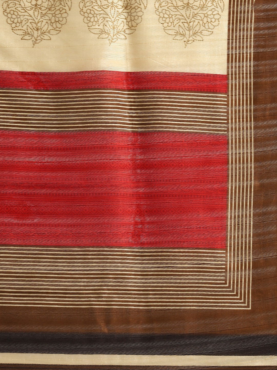 Women's Beige Art Silk Printed Saree