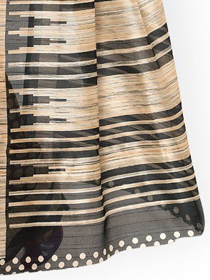 Women's Beige Art Silk Printed Saree