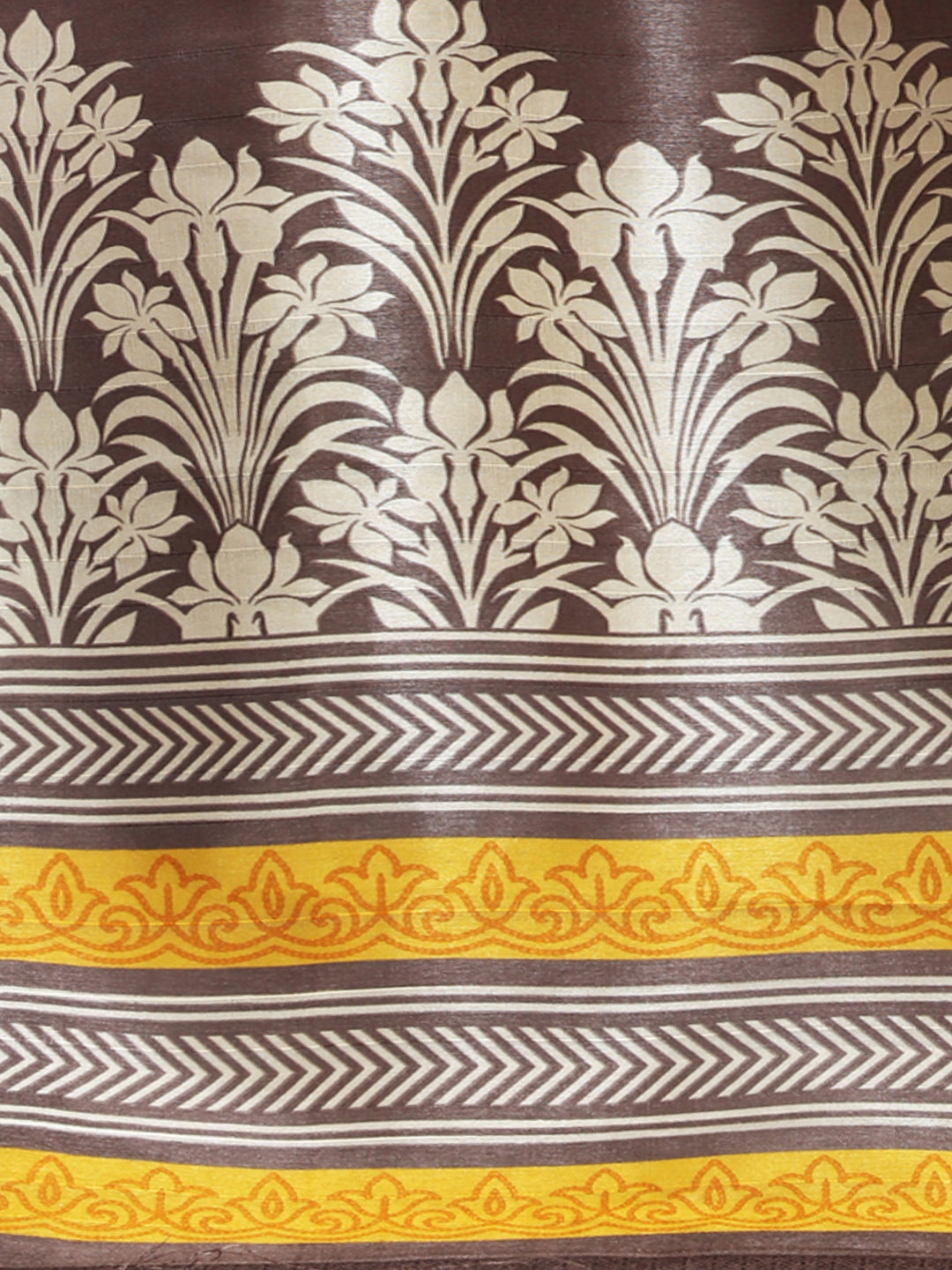 Women's Gold Tussar Silk Printed Saree