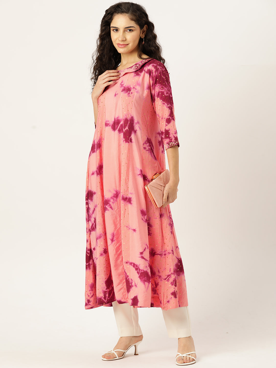 Women's Flared A-Line Dress (Maroon)