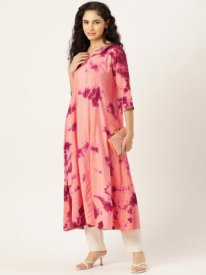 Women's Flared A-Line Dress (Maroon)