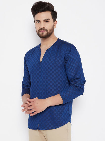 Men's Woven Design Straight  Kurta