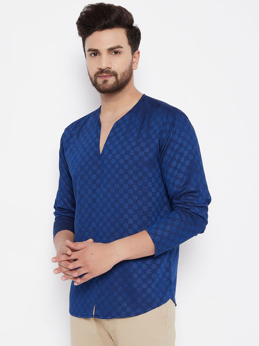 Men's Woven Design Straight  Kurta