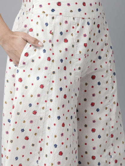 Women's Floral Printed Straight Kurta Palazzo Set