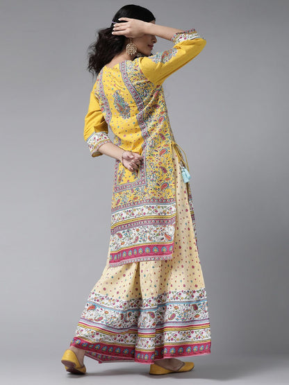 Women's Floral Printed Straight Kurta Palazzo Set