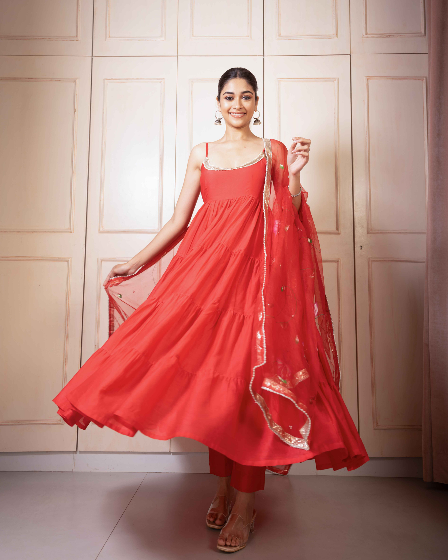Women's Runali Handpainted Chanderi Suit Set