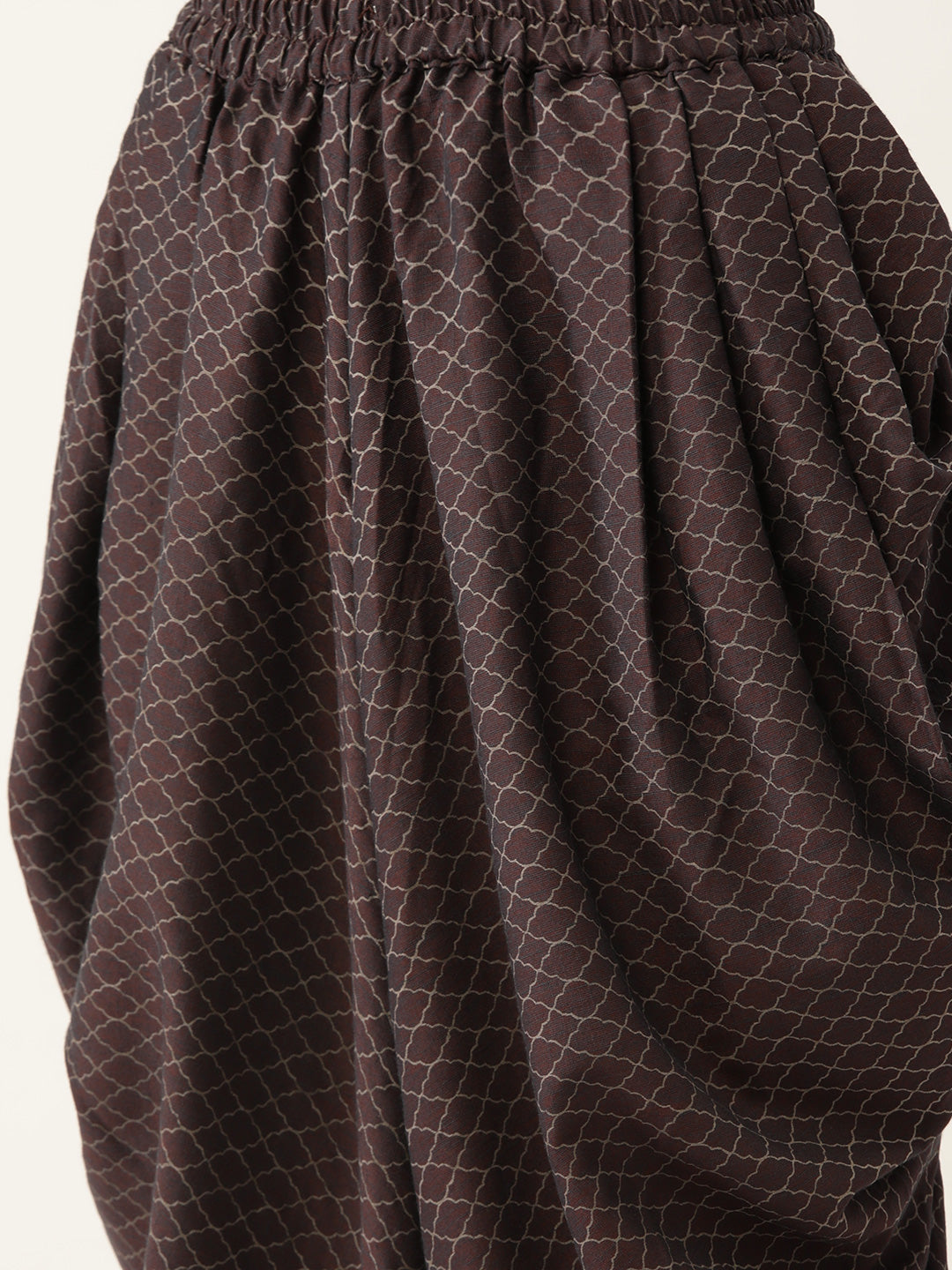 Women's Wine Color Rayon Blend Printed Kurta Dhoti Pant With Dupatta