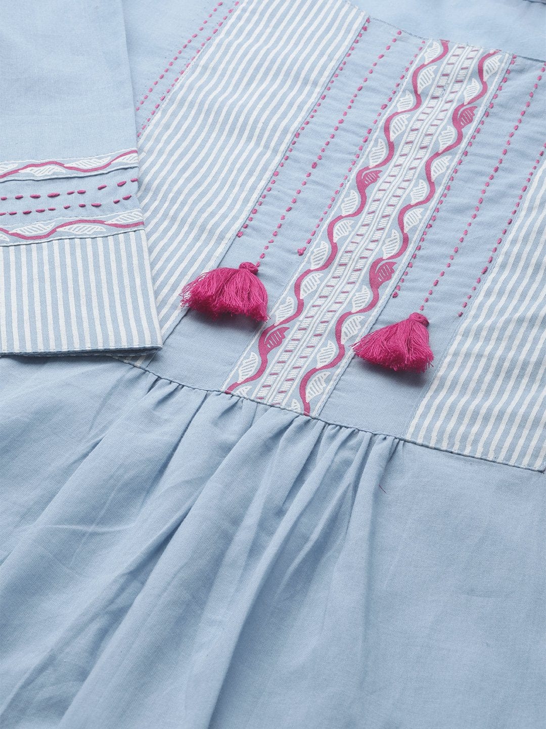Women's Powder Blue Straight Kurta