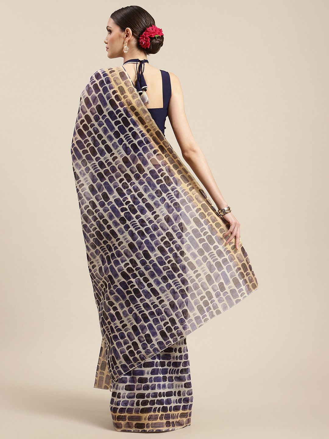 Women's Purple Chanderi Digital Print Saree