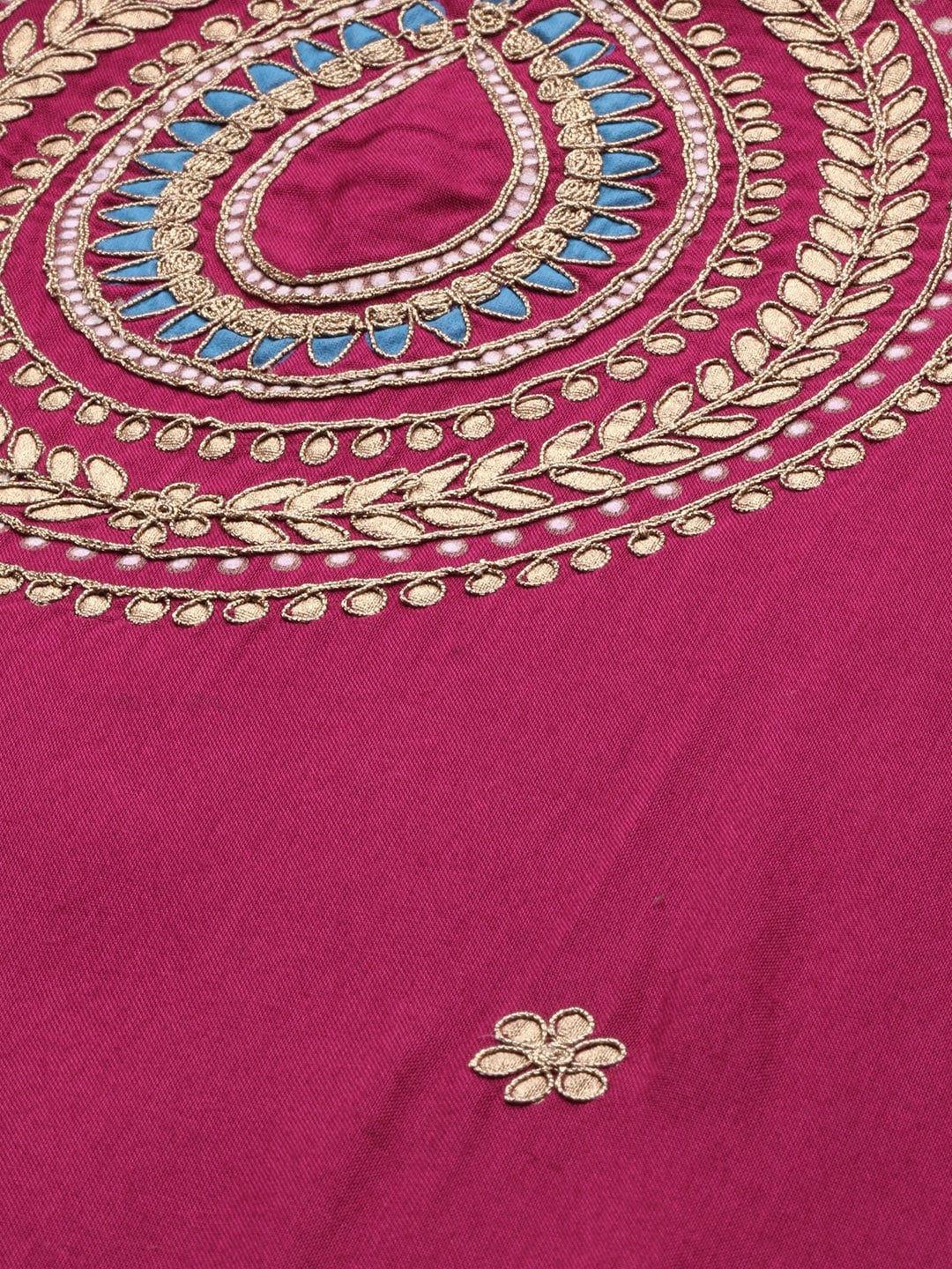 Women's Magenta Pink Yoke Design Straight Kurta
