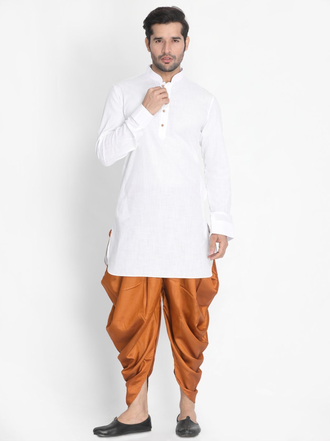 Men's Brown Silk Blend Dhoti