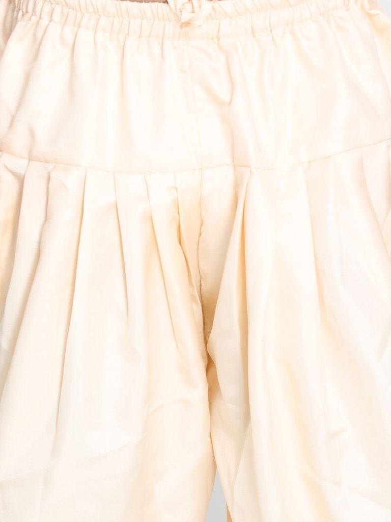 Men's Beige Silk Blend Dhoti