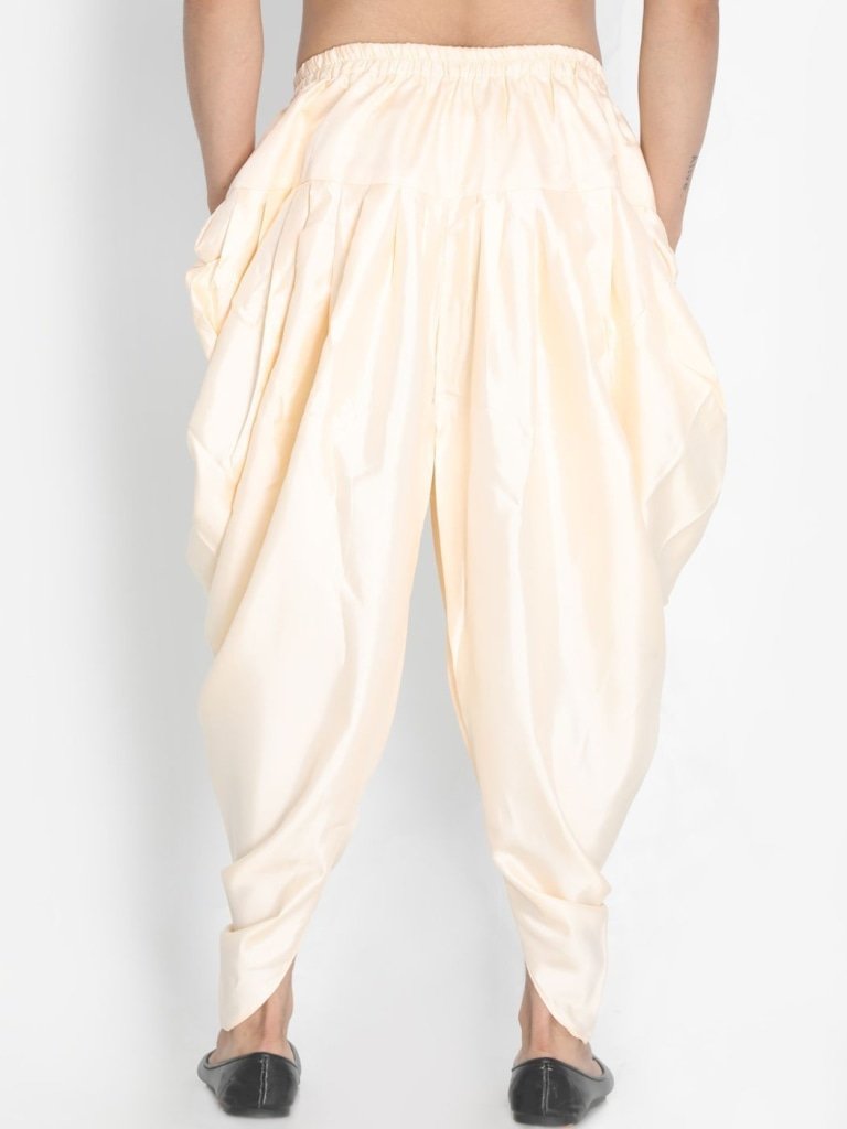 Men's Beige Silk Blend Dhoti