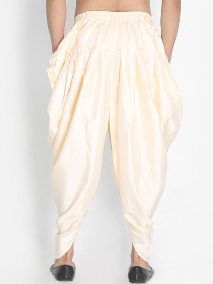 Men's Beige Silk Blend Dhoti