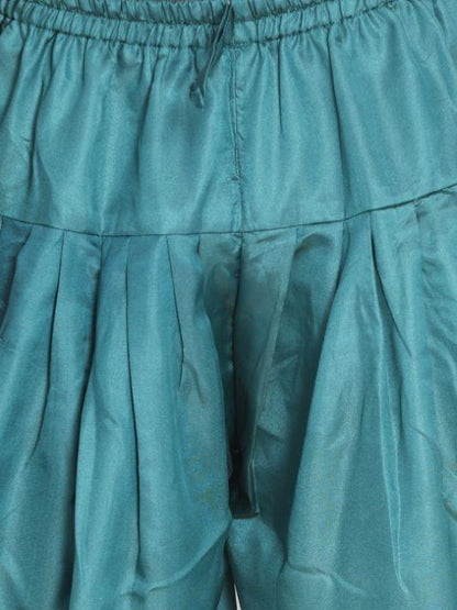 Men's Green Silk Blend Dhoti