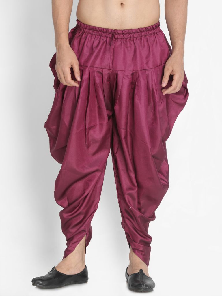 Men's Purple Silk Blend Dhoti
