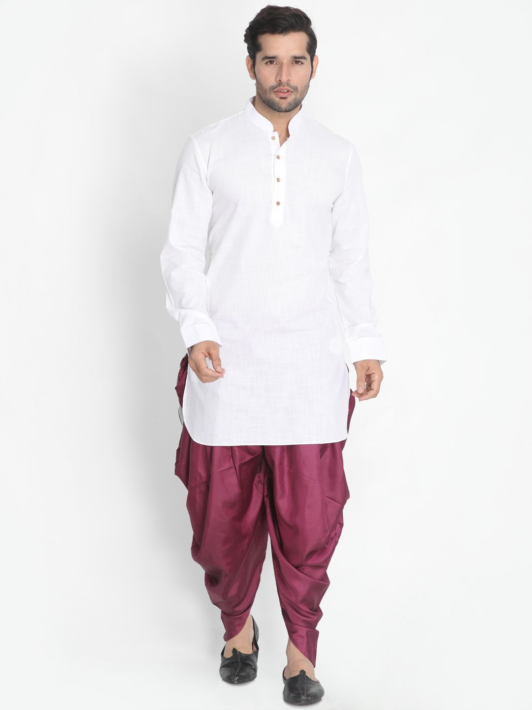 Men's Purple Silk Blend Dhoti