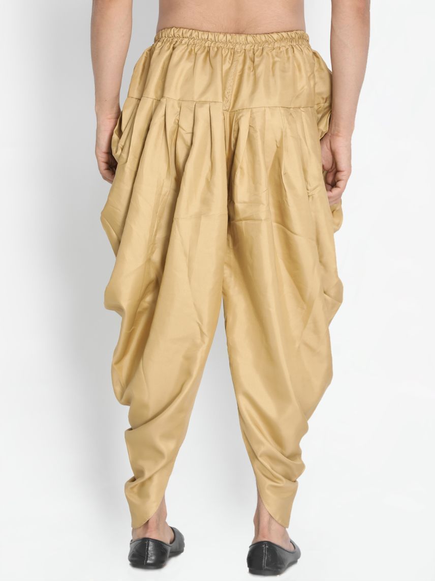 Men's Gold Silk Blend Dhoti