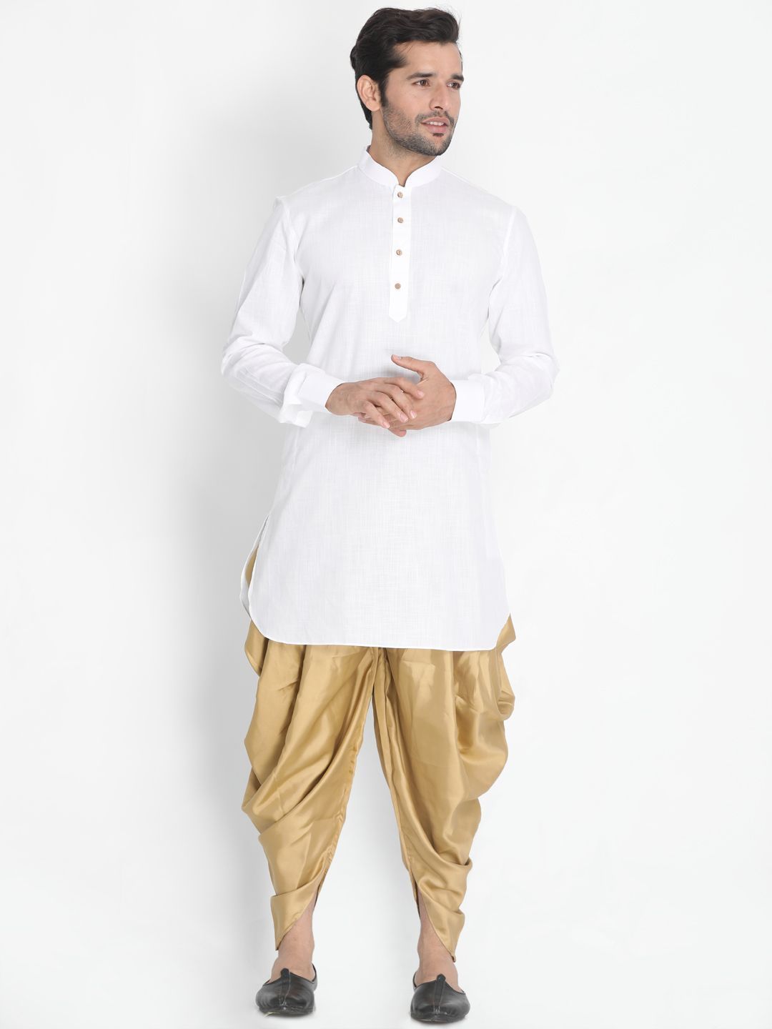 Men's Gold Silk Blend Dhoti
