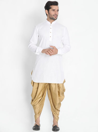 Men's Gold Silk Blend Dhoti
