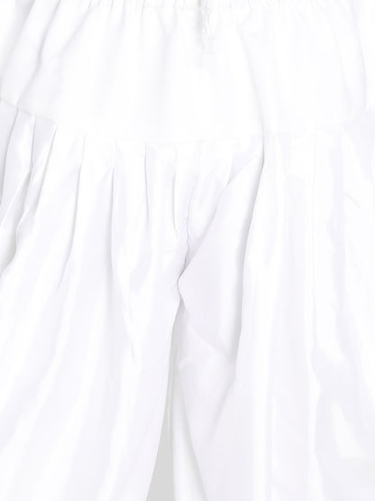 Men's White Silk Blend Dhoti