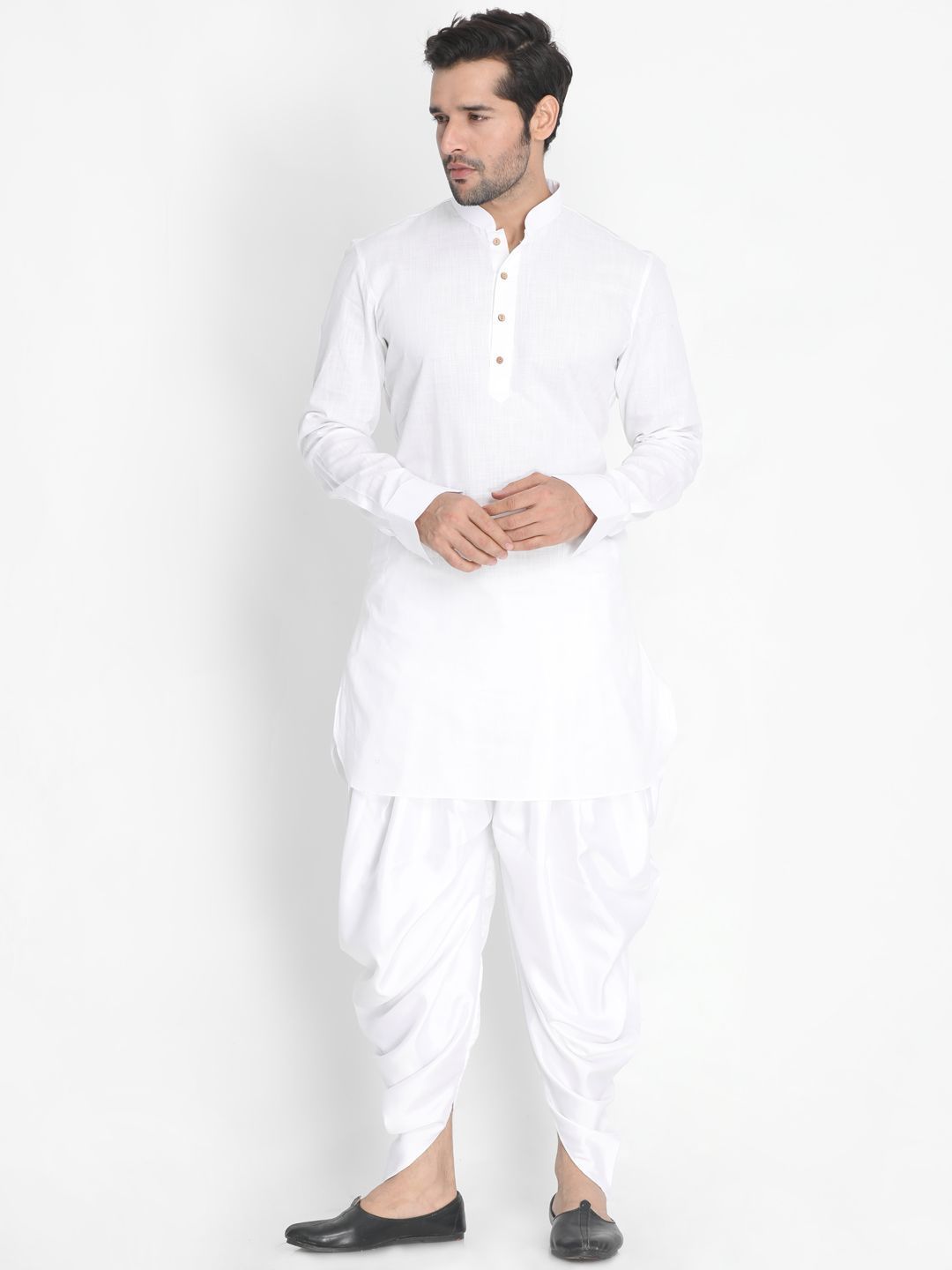 Men's White Silk Blend Dhoti