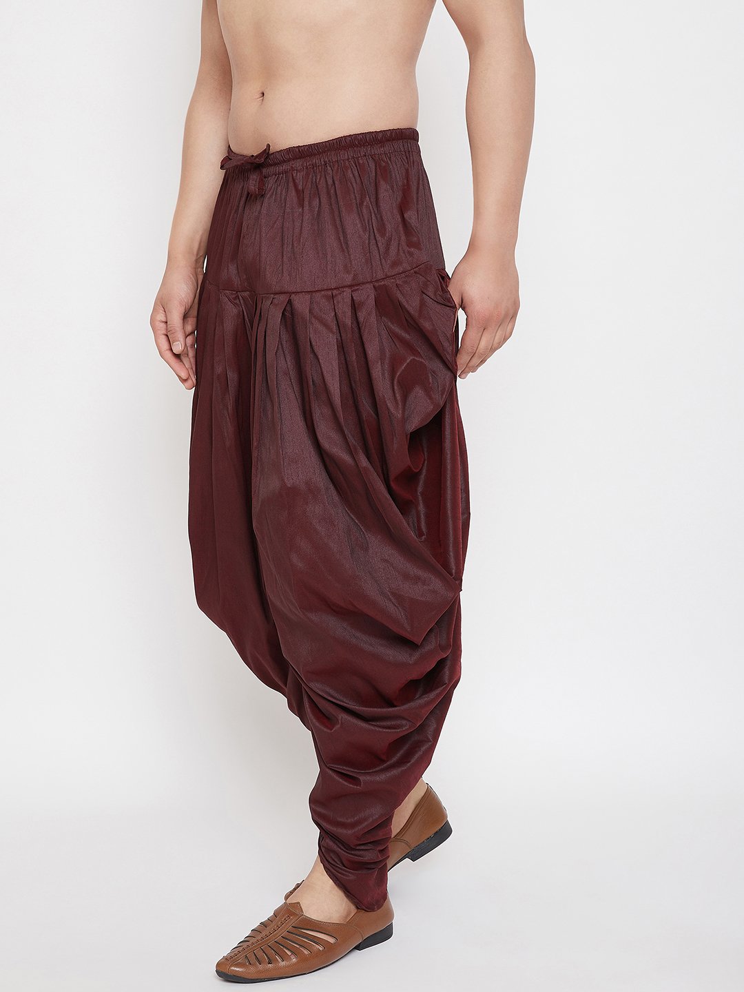 Men's Wine Cowl Dhoti