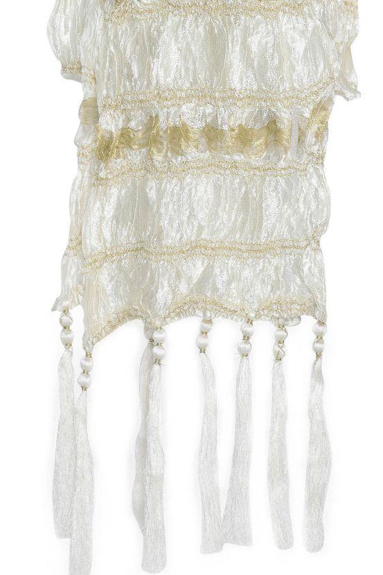 Men's White Viscose Dupatta