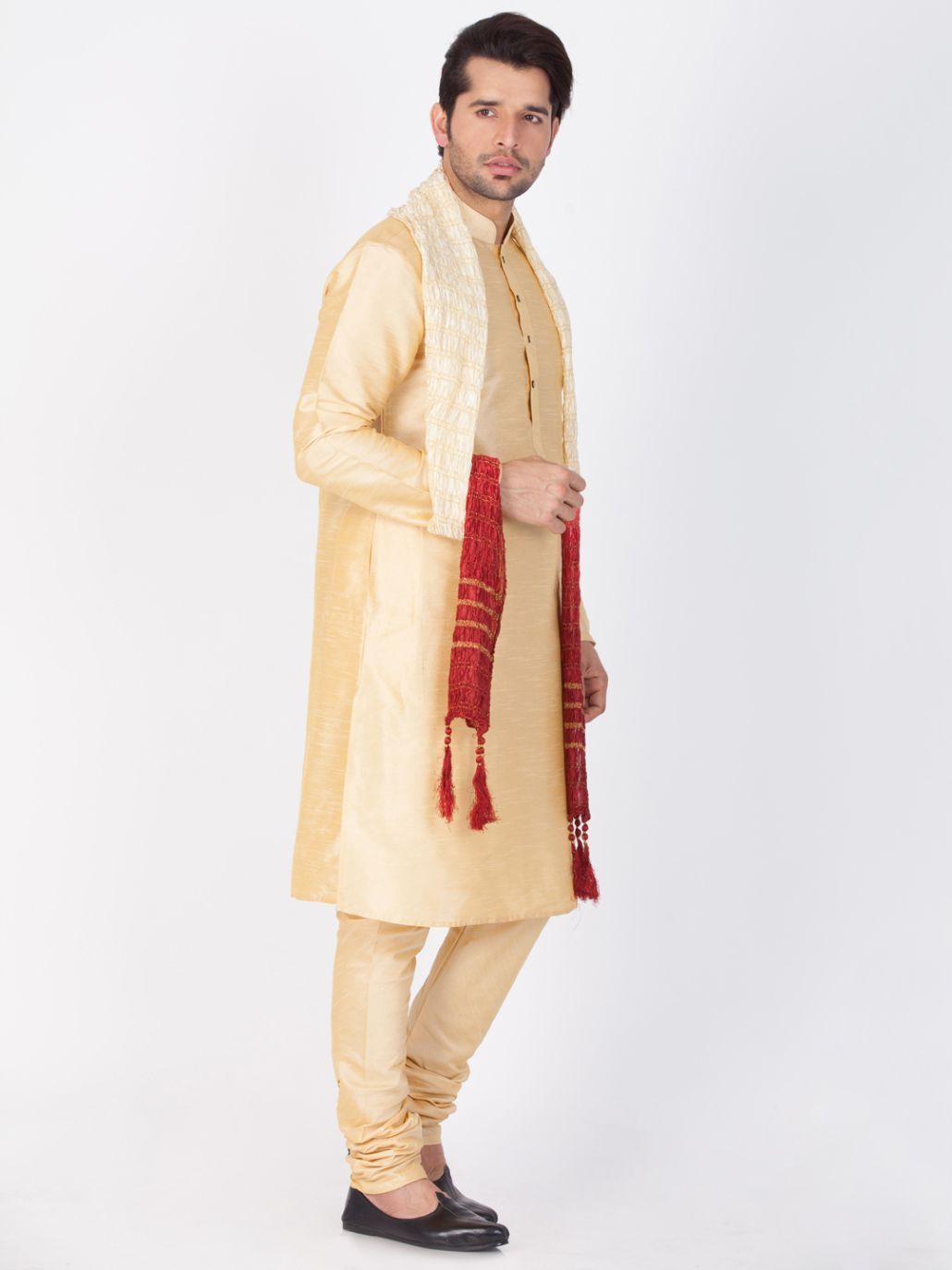 Men's Beige Viscose Dupatta