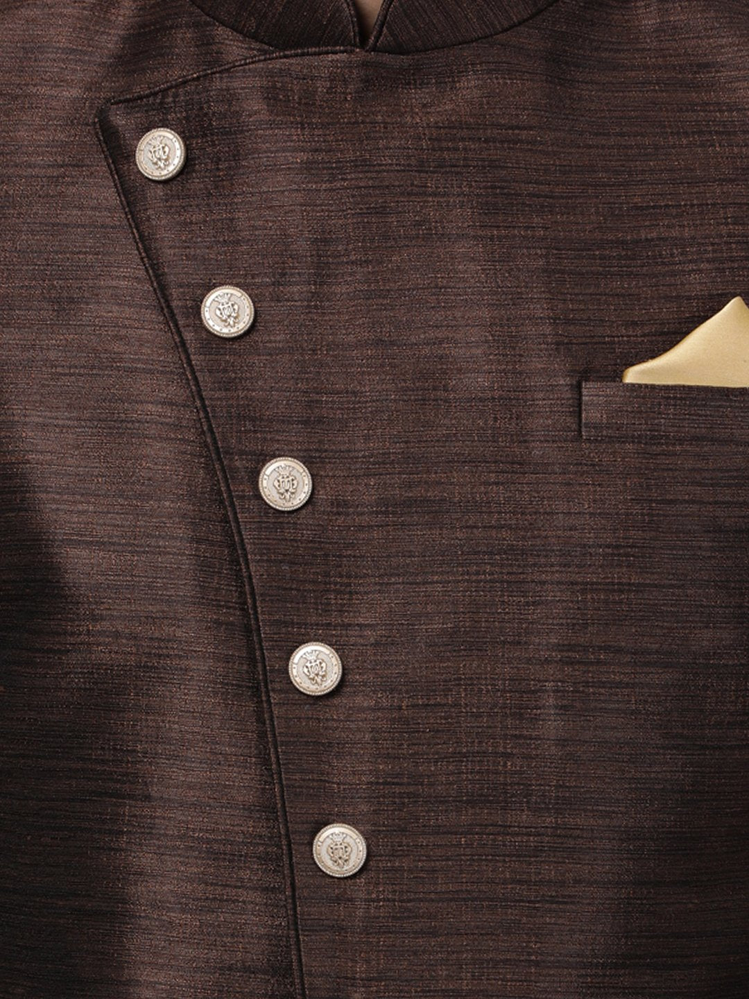 Men's Brown Silk Blend Sherwani Set