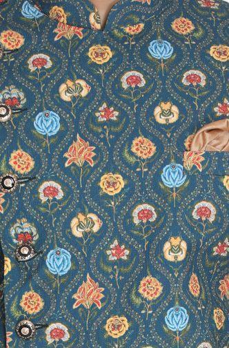 Men's Dark Green Silk Blend Sherwani Only Top