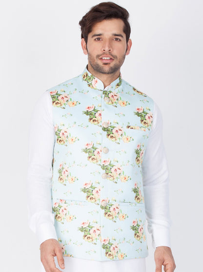 Men's Multicolor Cotton Blend Ethnic Jacket