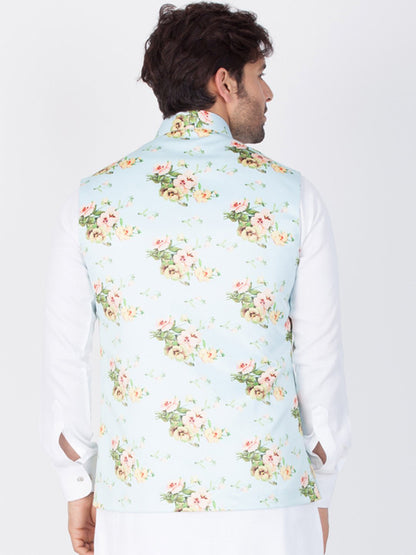 Men's Multicolor Cotton Blend Ethnic Jacket