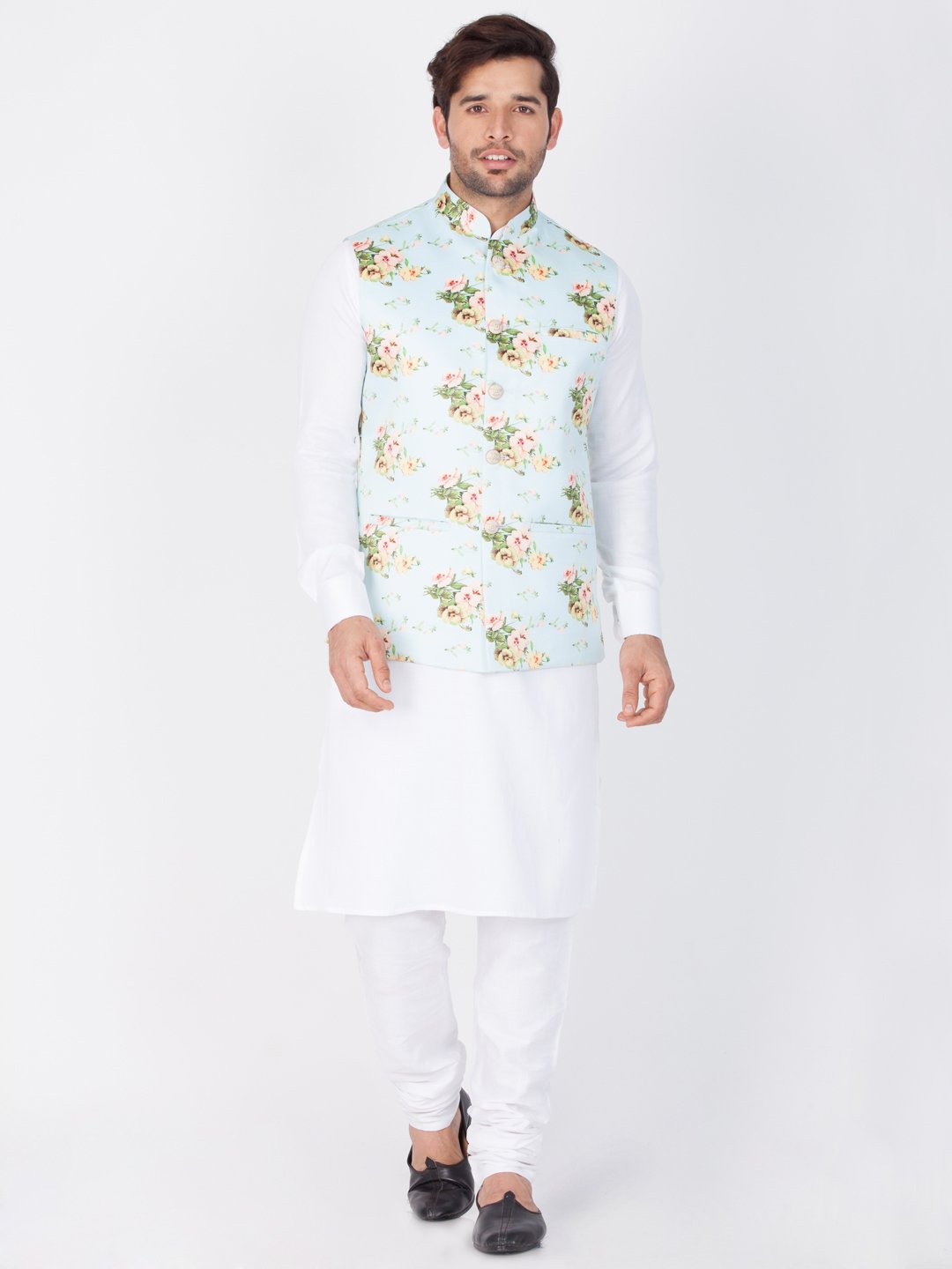 Men's Multicolor Cotton Blend Ethnic Jacket