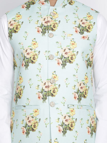 Men's Multicolor Cotton Blend Ethnic Jacket