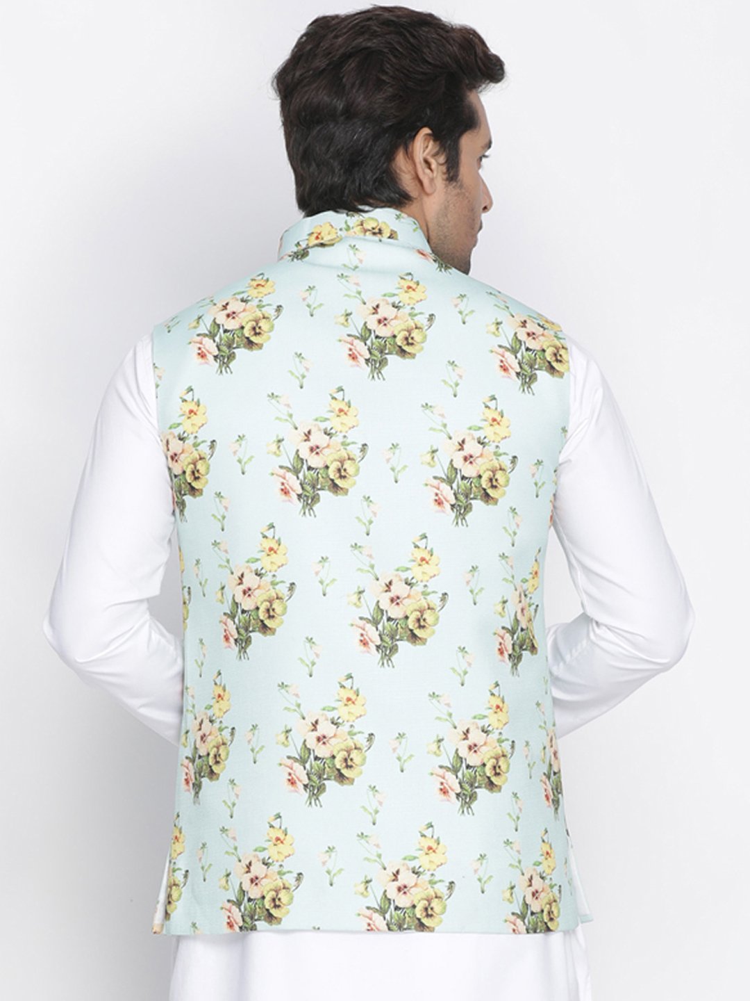 Men's Multicolor Cotton Blend Ethnic Jacket