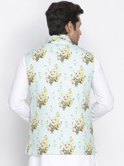 Men's Multicolor Cotton Blend Ethnic Jacket