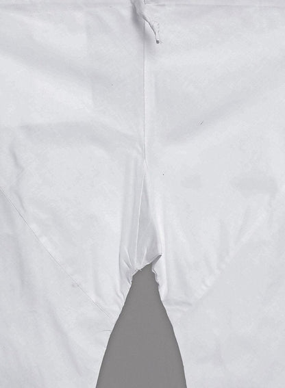 Men's White Cotton Blend Kurta, Ethnic Jacket and Pyjama Set