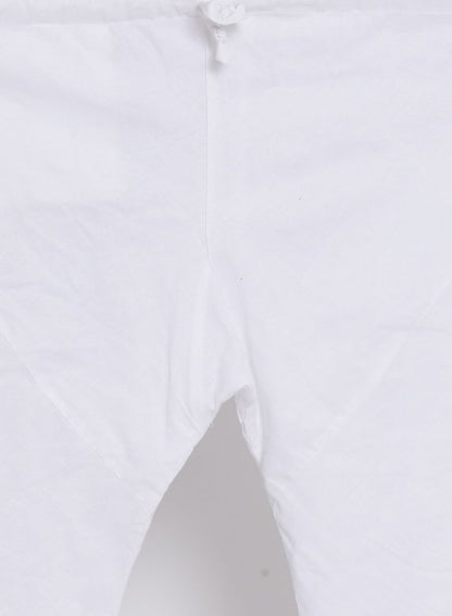 Men's White Cotton Blend Kurta, Ethnic Jacket and Pyjama Set