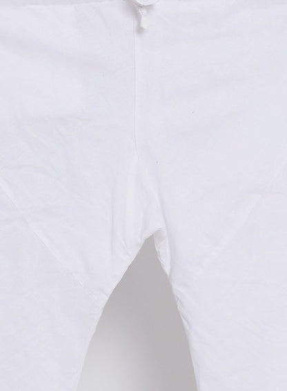 Men's White Cotton Blend Kurta, Ethnic Jacket and Pyjama Set