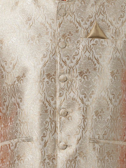 Men's Gold Silk Blend Ethnic Jacket