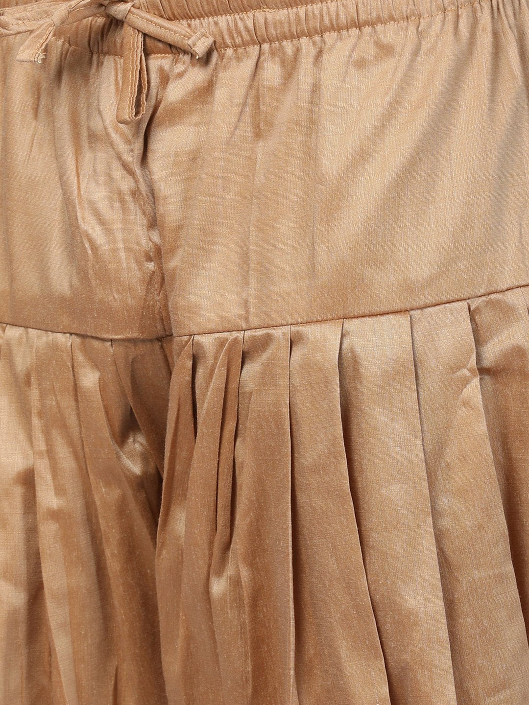 Men's Gold Cotton Silk Blend Ethnic Jacket, Kurta and Dhoti Pant Set