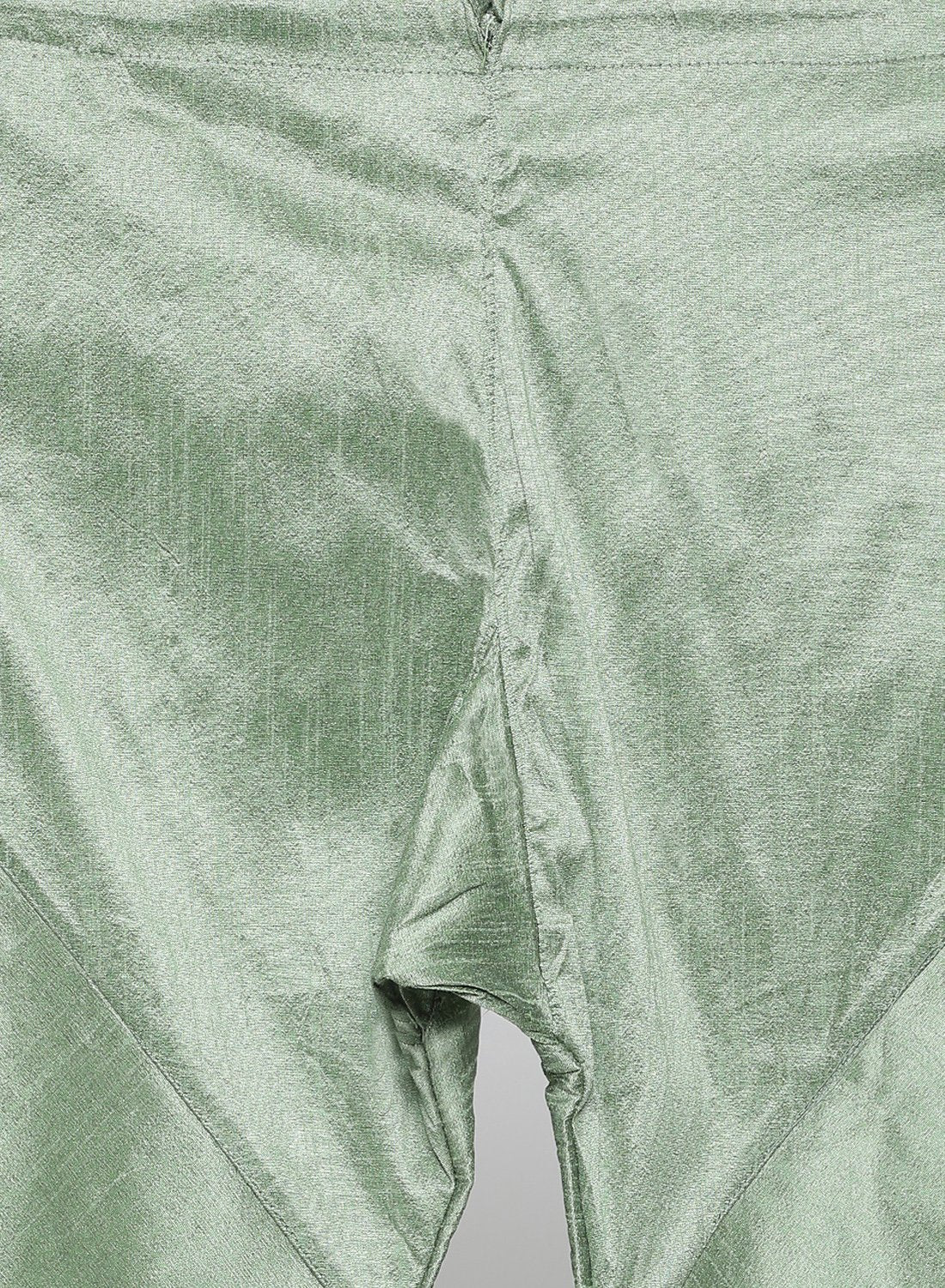 Men's Light Green Cotton Silk Blend Kurta, Ethnic Jacket and Pyjama Set