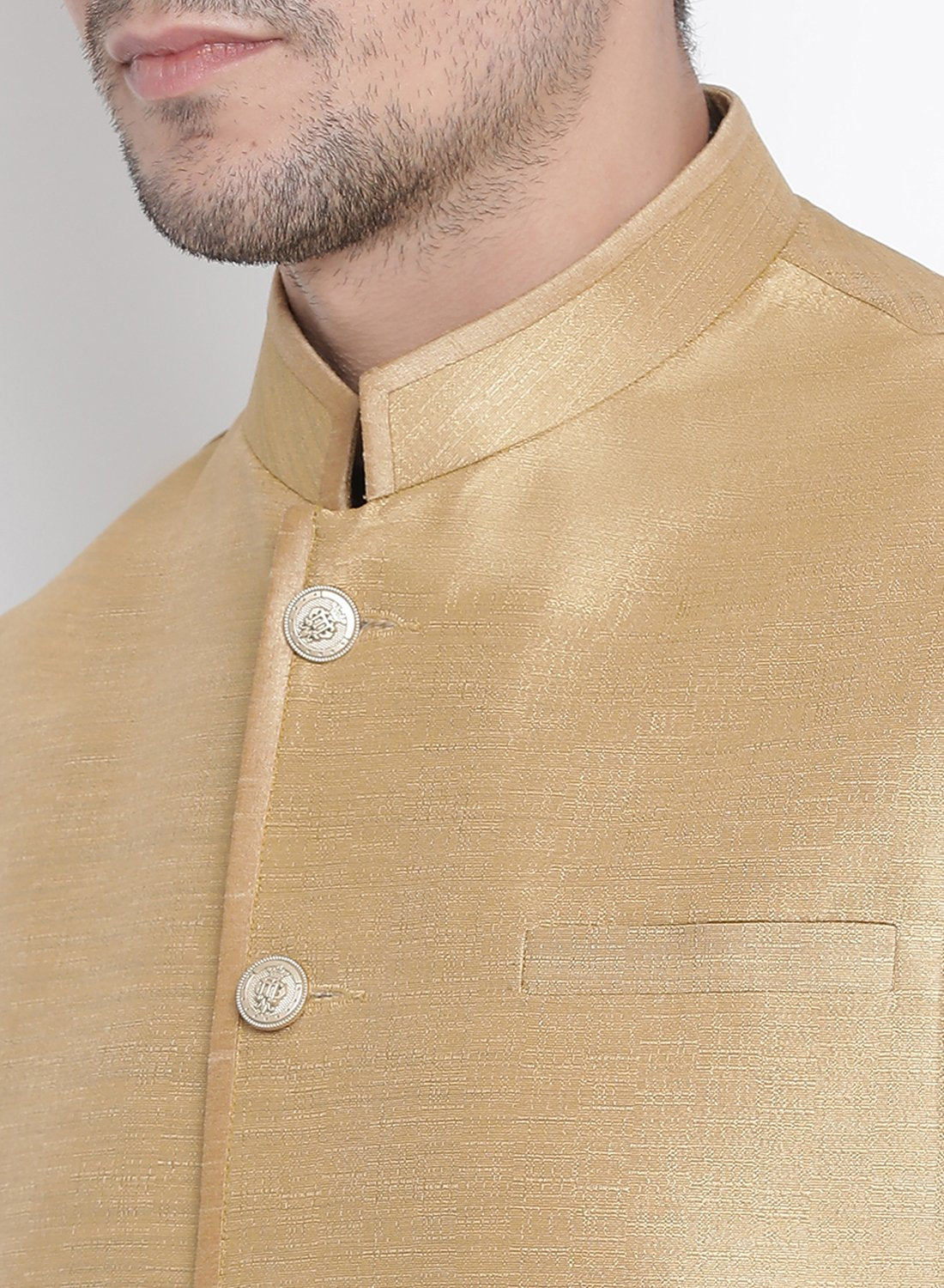 Men's Black Cotton Silk Blend Ethnic Jacket, Kurta and Dhoti Pant Set