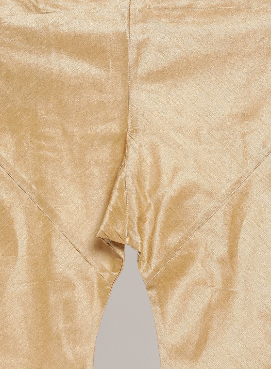 Men's Gold Cotton Silk Blend Kurta, Ethnic Jacket and Pyjama Set