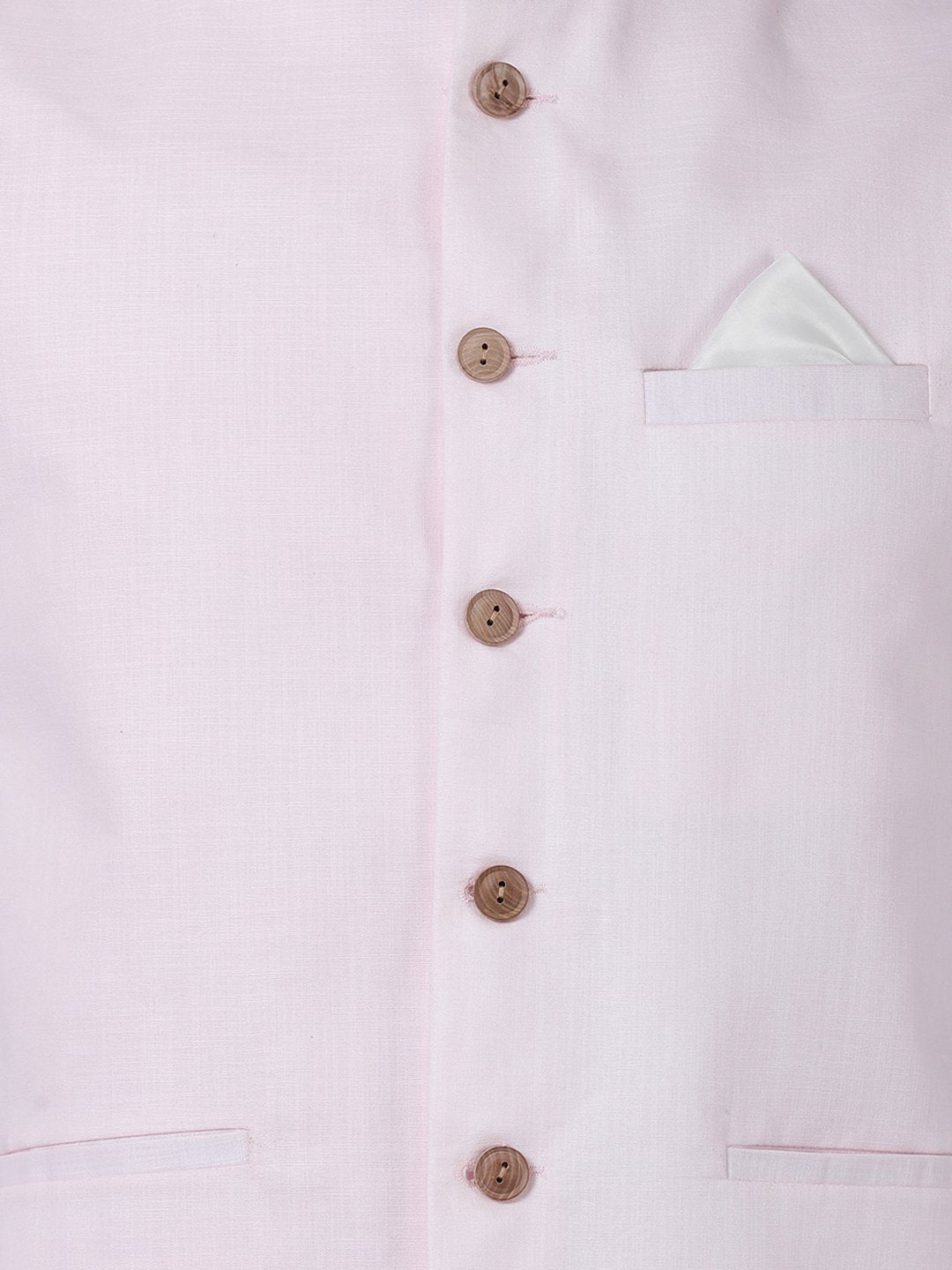 Men's Pink Cotton Ethnic Jacket