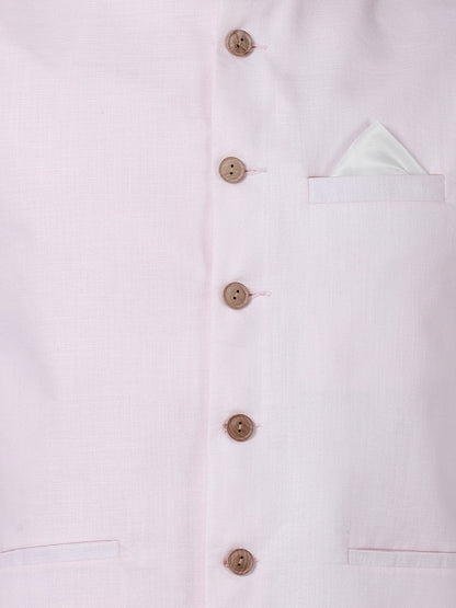 Men's Pink Cotton Ethnic Jacket