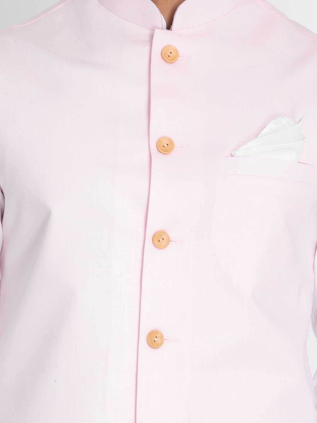 Men's White Cotton Blend Kurta, Ethnic Jacket and Pyjama Set