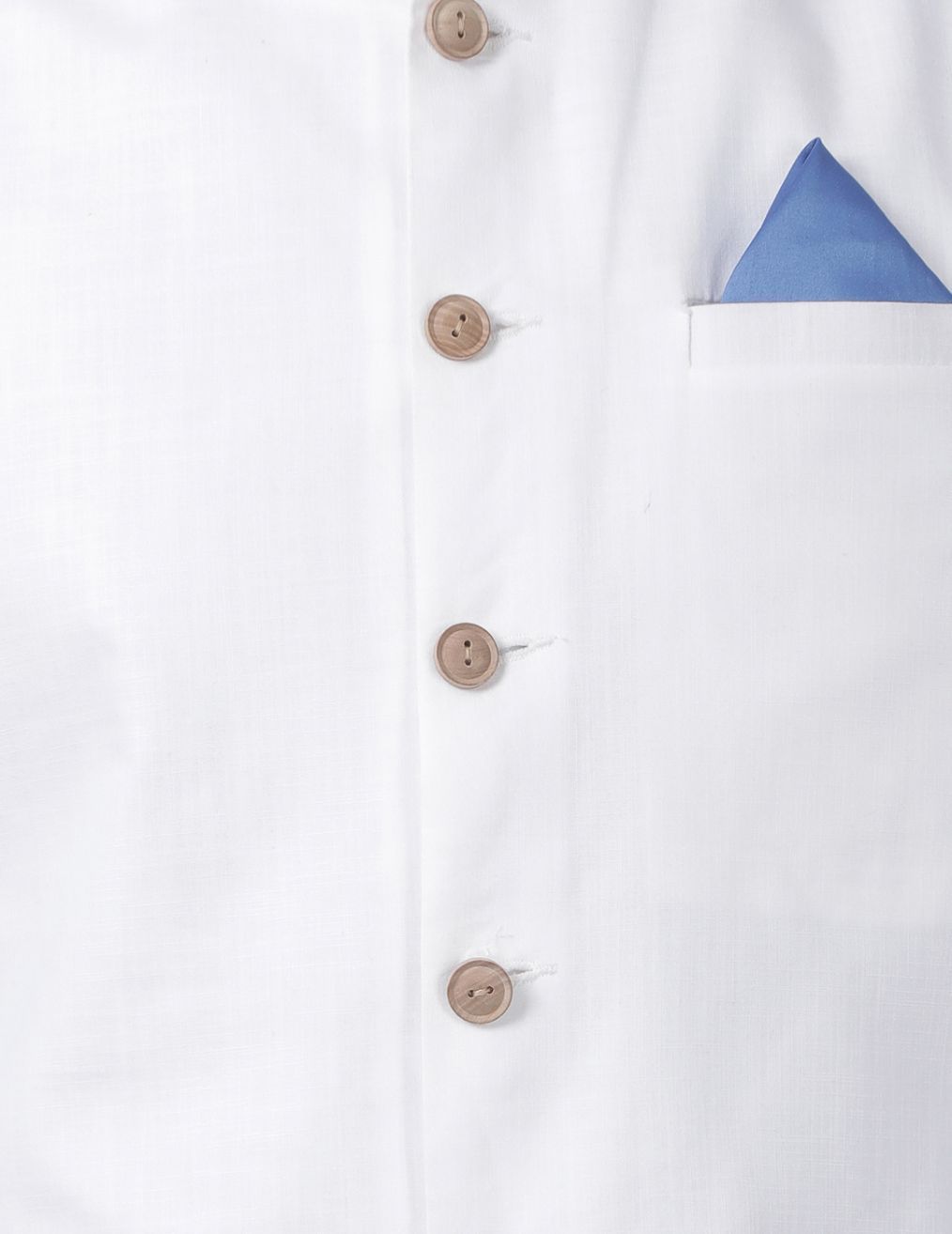 Men's Light Blue Cotton Blend Ethnic Jacket, Kurta and Dhoti Pant Set